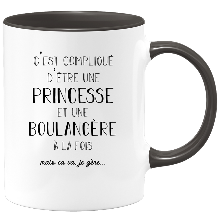 quotedazur - Mug Princesse Et Boulangere A La Fois Mais Je Gère - Tasse Cadeau Femme Travail Fête Des Mères Anniversaire - Cadeau Départ ou Noël Pour Une Boulangere