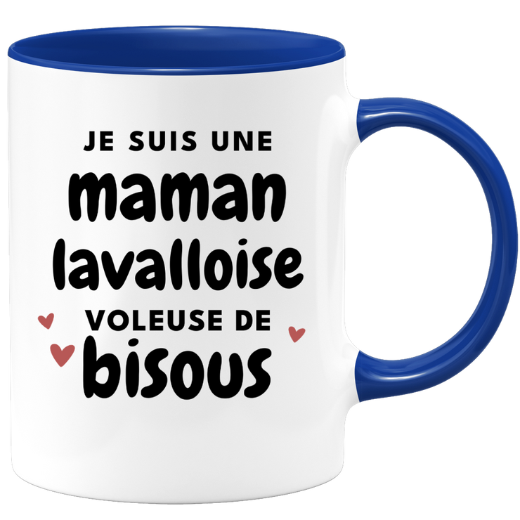 quotedazur - Mug Je Suis Une Maman Lavalloise Voleuse De Bisous - Cadeau Pour Lavalloise - Cadeau Personnalisé Pour Femme - Cadeau Original Pour Anniversaire, Noël, Future Maman Naissance