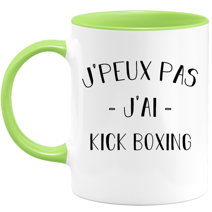 quotedazur - Mug Je Peux Pas J'ai Kick boxing - Cadeau Humour Sport - Idée Cadeau Original - Tasse Kick boxing - Idéal Pour Anniversaire Ou Noël