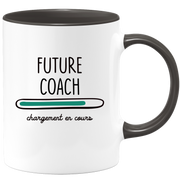 quotedazur - Mug Future Coach Chargement En Cours - Cadeau Humour Promotion Travail - Idée Cadeau Départ Collègue - Tasse Chef Coach - Idéal Pour Noël Au Bureau