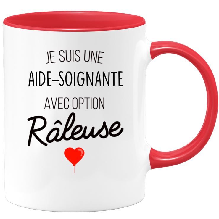 quotedazur - Mug Aide Soignante Avec Option Râleuse - Cadeau Humour Cheffe pour Anniversaire Collègue De  Femme Ou Départ en Retraite Ou Cadeau Collègue Noël