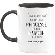 Maïwenn gift mug - complicated to be a princess and a maïwenn - Personalized first name gift Birthday woman Christmas departure colleague