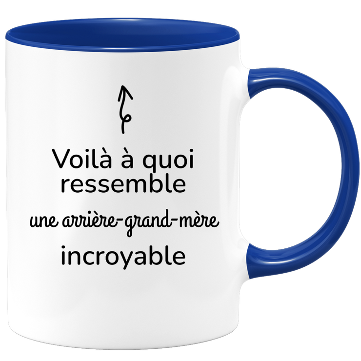 quotedazur - Mug Voilà À Quoi Ressemble Une Arrière-Grand-Mère Incroyable - Cadeau Pour Arrière-Grand-Mère - Cadeau Personnalisé Pour Femme - Cadeau Original Anniversaire Ou Noël