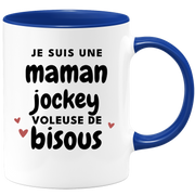 quotedazur - Mug Je Suis Une Maman Jockey Voleuse De Bisous - Cadeau Fête Des Mères Original - Idée Cadeau Pour Anniversaire Maman - Cadeau Pour Future Maman Naissance