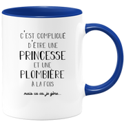 quotedazur - Mug Princesse Et Plombiere A La Fois Mais Je Gère - Tasse Cadeau Femme Travail Fête Des Mères Anniversaire - Cadeau Départ ou Noël Pour Une Plombiere