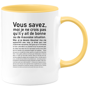 quotedazur - Mug Vous Savez Bonne Ou Mauvaise Situation - Cadeau Collègue Retraite - Idée Cadeau Original Femme - Tasse Couple Saint Valentin - Gadget Geek - Idéal Anniversaire Soeur Meilleure Amie