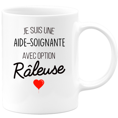 quotedazur - Mug Aide Soignante Avec Option Râleuse - Cadeau Humour Cheffe pour Anniversaire Collègue De  Femme Ou Départ en Retraite Ou Cadeau Collègue Noël