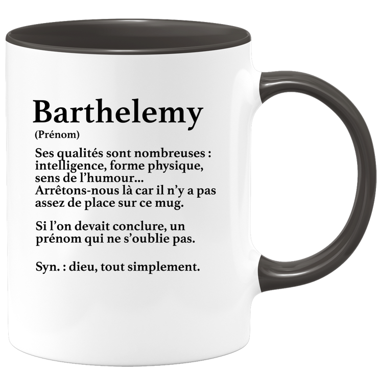 quotedazur - Mug Définition Prénom Barthelemy Dieu Tout Simplement - Cadeau Humour Prénom - Idée Cadeau Famille Saint Valentin - Tasse Prénom Barthelemy