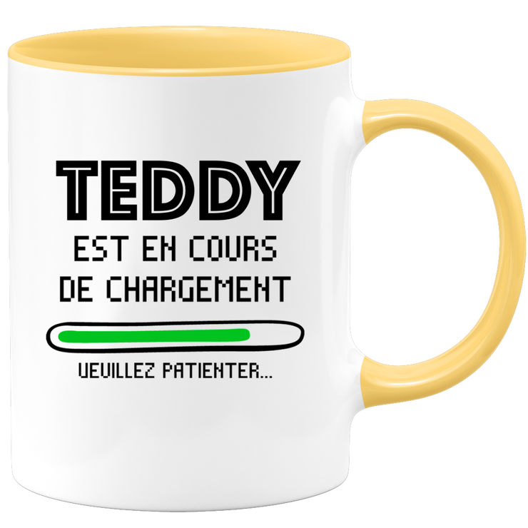 quotedazur - Mug Teddy Est En Cours De Chargement Veuillez Patienter - Cadeau Teddy Prénom Homme Personnalisé - Cadeau Annniversaire Noël Adolescent Collègue