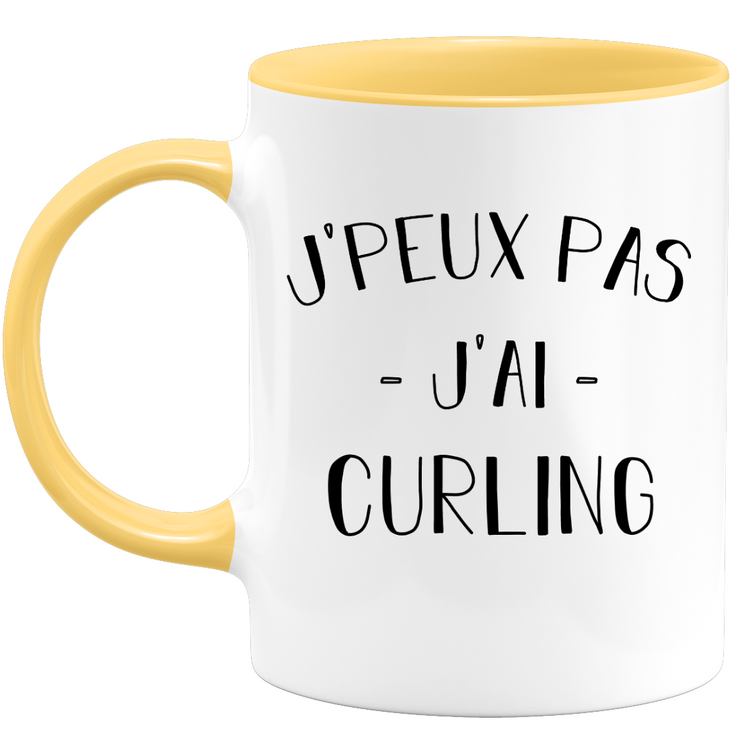 quotedazur - Mug Je Peux Pas J'ai Curling - Cadeau Humour Sport - Idée Cadeau Original - Tasse Curling - Idéal Pour Anniversaire Ou Noël