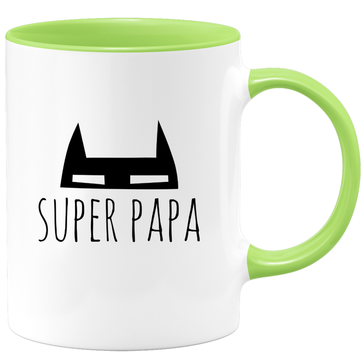 quotedazur Mug Super Papa - Humour Tasse Papa Cafe Cadeau Rigolo Original Humoristique Fun à Message Pour Homme - Idée Cadeau Fêtes Des Pères Noel Blanc Céramique