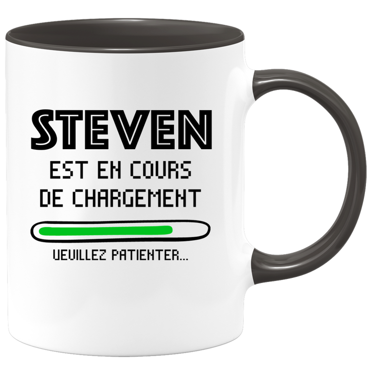 quotedazur - Mug Steven Est En Cours De Chargement Veuillez Patienter - Cadeau Steven Prénom Homme Personnalisé - Cadeau Annniversaire Noël Adolescent Collègue