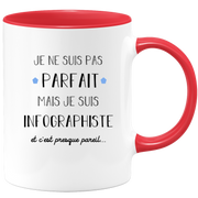 quotedazur - Mug Je Ne Suis Pas Parfait Mais Je Suis Infographiste  - Cadeau Humour Métier Travail - Idée Cadeau Pot De Départ Chef Mutation - Tasse Cadeau Retraite Noël Au Bureau