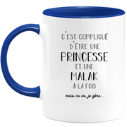 Malak gift mug - complicated to be a princess and a malak - Personalized first name gift Birthday woman Christmas departure colleague