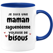 quotedazur - Mug Je Suis Une Maman Saguenéenne Voleuse De Bisous - Cadeau Pour Saguenéenne - Cadeau Personnalisé Pour Femme - Cadeau Original Pour Anniversaire, Noël, Future Maman Naissance