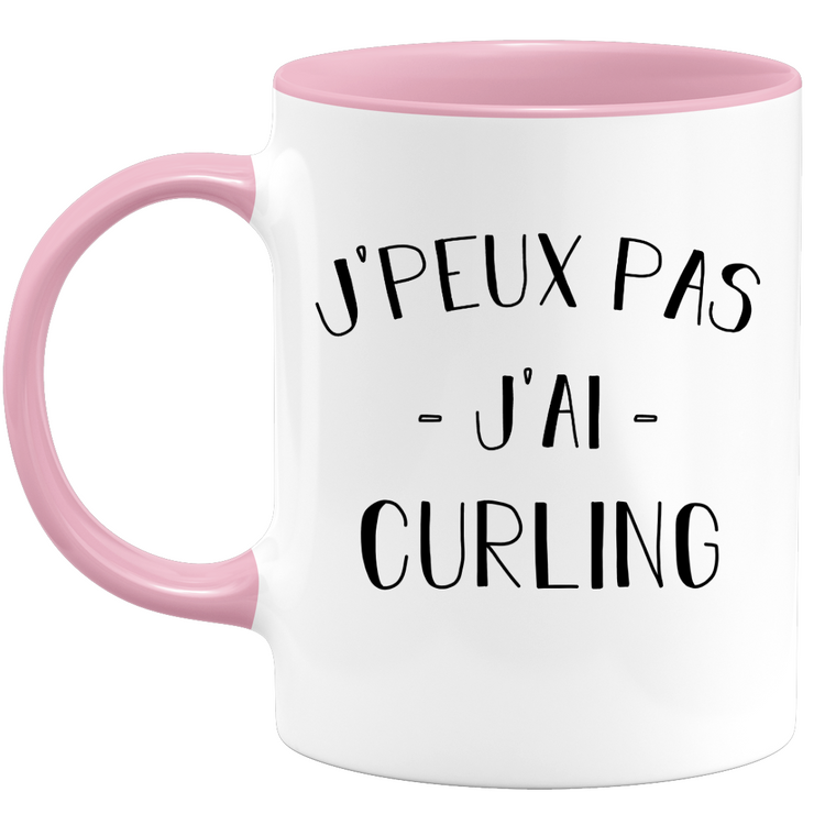 quotedazur - Mug Je Peux Pas J'ai Curling - Cadeau Humour Sport - Idée Cadeau Original - Tasse Curling - Idéal Pour Anniversaire Ou Noël