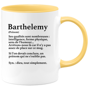 quotedazur - Mug Définition Prénom Barthelemy Dieu Tout Simplement - Cadeau Humour Prénom - Idée Cadeau Famille Saint Valentin - Tasse Prénom Barthelemy