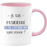 quotedazur - Mug Je Suis Musicienne Et Toi C'est Quoi Ton Super Pouvoir - Cadeau Humour Travail - Idée Cadeau Départ Collègue - Tasse Chef Musicienne - Idéal Pour Noël Au Bureau