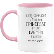 Carmen gift mug - complicated to be a princess and a carmen - Personalized first name gift Birthday woman Christmas departure colleague