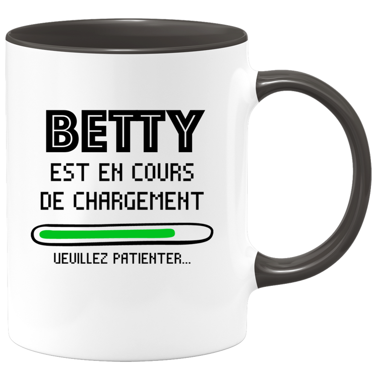 quotedazur - Mug Betty Est En Cours De Chargement Veuillez Patienter - Cadeau Betty Prénom Femme Personnalisé - Cadeau Annniversaire Noël Adolescent Collègue