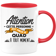 quotedazur - Mug Cette Personne Peut Parler De Quad À Tout Moment - Cadeau Humour Sport - Idée Cadeau Original     - Tasse Quad - Anniversaire Ou Noël