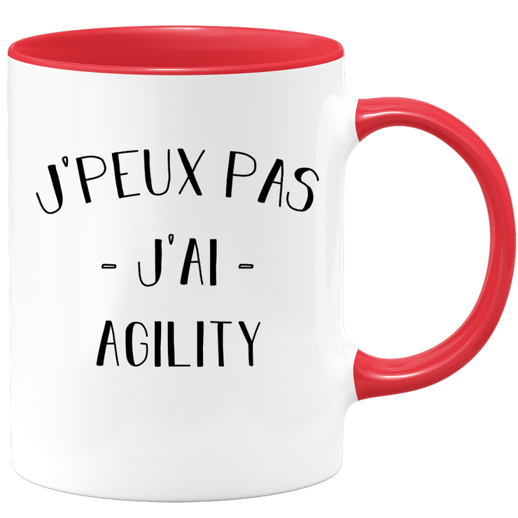 quotedazur - Mug Je Peux Pas J'ai Agility - Cadeau Humour Sport - Idée Cadeau Original - Tasse Agility - Idéal Pour Anniversaire Ou Noël