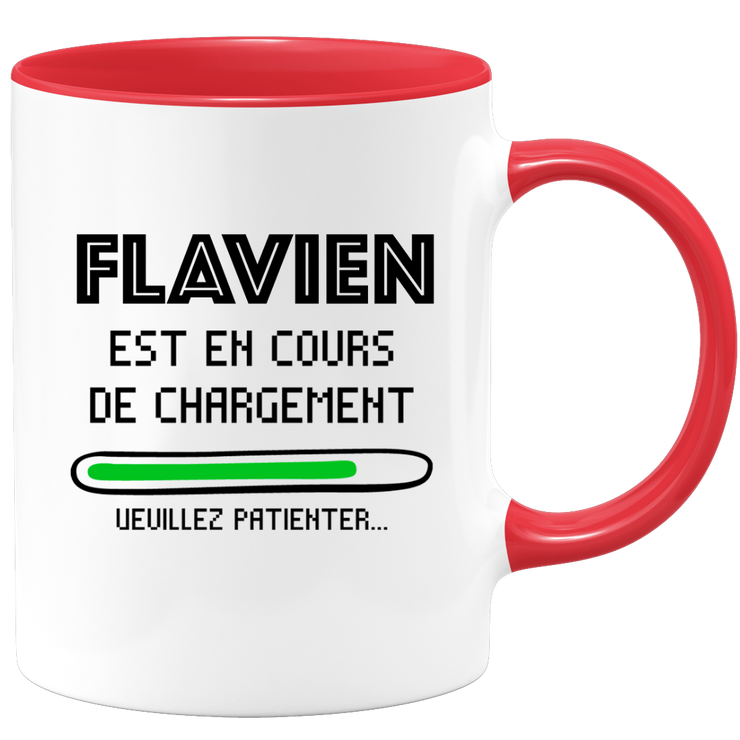 quotedazur - Mug Flavien Est En Cours De Chargement Veuillez Patienter - Cadeau Flavien Prénom Homme Personnalisé - Cadeau Annniversaire Noël Adolescent Collègue