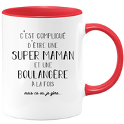 quotedazur - Mug Super Maman Et Boulangere A La Fois Mais Je Gère - Tasse Cadeau Maman Fête Des Mères Anniversaire - Cadeau Pour Jeune Ou Future Maman Suite À Une Naissance