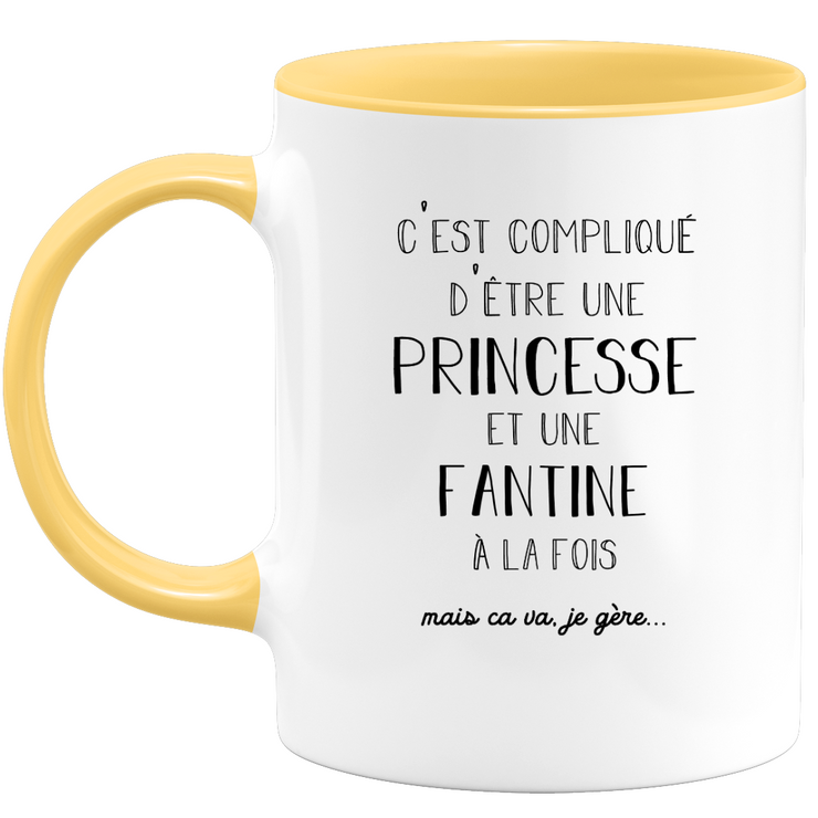 Fantine gift mug - complicated to be a princess and a fantine - Personalized first name gift Birthday woman Christmas departure colleague