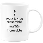 quotedazur - Mug Voilà À Quoi Ressemble Une Tata Incroyable - Cadeau Pour Tata - Cadeau Personnalisé Pour Femme - Cadeau Original Anniversaire Ou Noël