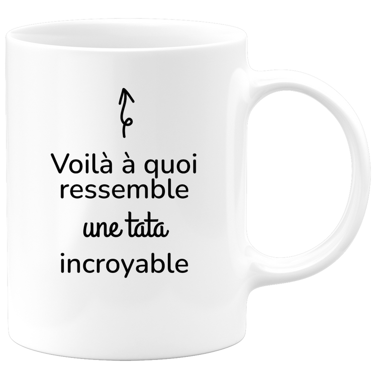 quotedazur - Mug Voilà À Quoi Ressemble Une Tata Incroyable - Cadeau Pour Tata - Cadeau Personnalisé Pour Femme - Cadeau Original Anniversaire Ou Noël