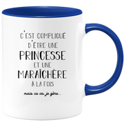 quotedazur - Mug Princesse Et Maraichere A La Fois Mais Je Gère - Tasse Cadeau Femme Travail Fête Des Mères Anniversaire - Cadeau Départ ou Noël Pour Une Maraichere