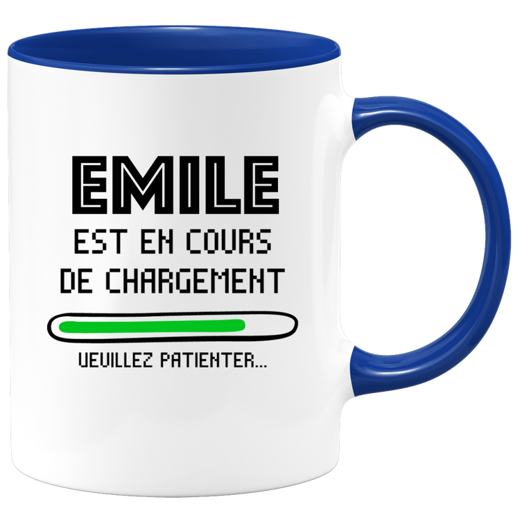 quotedazur - Mug Emile Est En Cours De Chargement Veuillez Patienter - Cadeau Emile Prénom Homme Personnalisé - Cadeau Annniversaire Noël Adolescent Collègue