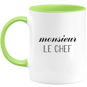 quotedazur - Mug Monsieur Le Chef - Cadeau Humour Métier Travail  - Idée Cadeau Chef Pot De Départ Chef Mutation - Tasse Cadeau Retraite Noël Au Bureau