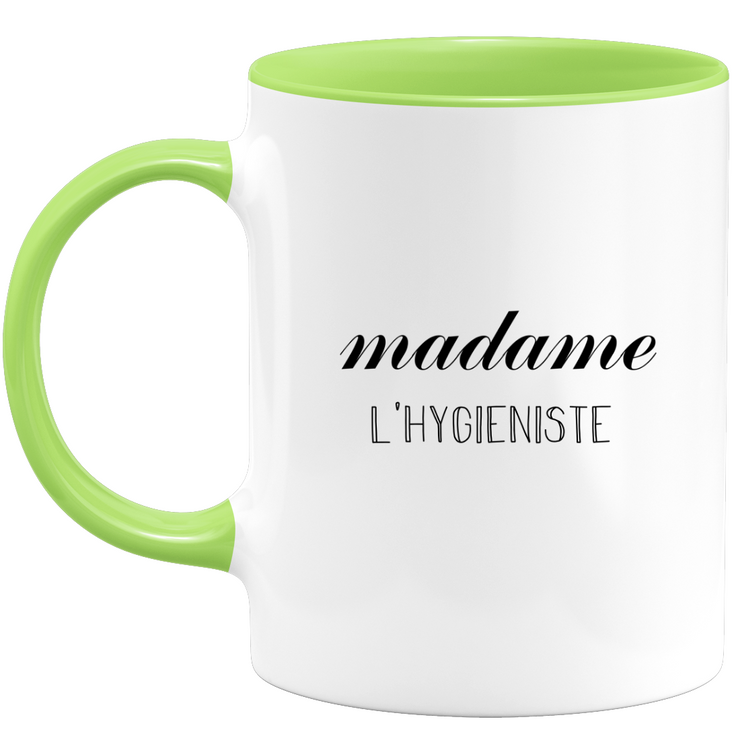 quotedazur - Mug Madame L'Hygieniste - Cadeau Pour Hygieniste - Cadeau Personnalisé Pour Femme - Cadeau Original Anniversaire Ou Noël