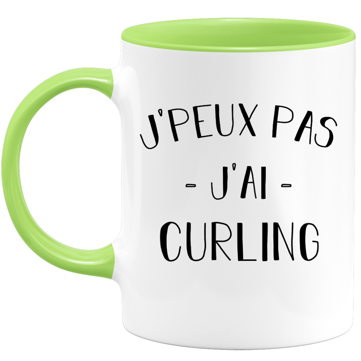 quotedazur - Mug Je Peux Pas J'ai Curling - Cadeau Humour Sport - Idée Cadeau Original - Tasse Curling - Idéal Pour Anniversaire Ou Noël