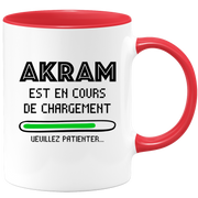 quotedazur - Mug Akram Est En Cours De Chargement Veuillez Patienter - Cadeau Akram Prénom Homme Personnalisé - Cadeau Annniversaire Noël Adolescent Collègue