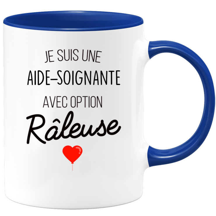 quotedazur - Mug Aide Soignante Avec Option Râleuse - Cadeau Humour Cheffe pour Anniversaire Collègue De  Femme Ou Départ en Retraite Ou Cadeau Collègue Noël