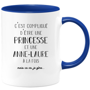 quotedazur - Mug Prénom Anne-Laure Compliqué D'Être Une Princesse Et Une Anne-Laure Mais Ca Va Je Gère - Cadeau Humour Prénom - Idée Cadeau  Saint Valentin - Tasse Prénom Anne-Laure - Idéal Pour Noël