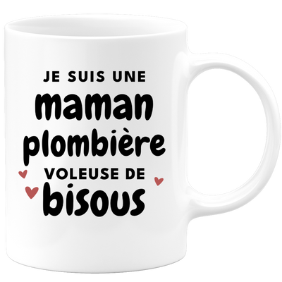 quotedazur - Mug Je Suis Une Maman Plombière Voleuse De Bisous - Cadeau Fête Des Mères Original - Idée Cadeau Pour Anniversaire Maman - Cadeau Pour Future Maman Naissance