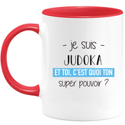 quotedazur - Mug Je Suis Judoka Et Toi C'est Quoi Ton Super Pouvoir - Cadeau Humour Travail - Idée Cadeau Départ Collègue - Tasse Chef Judoka - Idéal Pour Noël Au Bureau