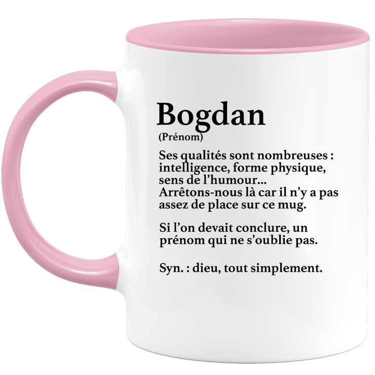 Mug Gift Bogdan - definition Bogdan - Personalized first name gift Birthday Man christmas departure colleague - Ceramic - White