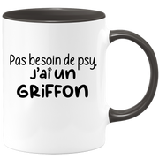 quotedazur - Mug Pas Besoin De Psy J'ai Un Griffon - Cadeau Humour Chien - Tasse Originale Animaux Cadeau Noël Anniversaire