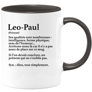 quotedazur - Mug Définition Prénom Leo-paul Dieu Tout Simplement - Cadeau Humour Prénom - Idée Cadeau Famille Saint Valentin - Tasse Prénom Leo-paul