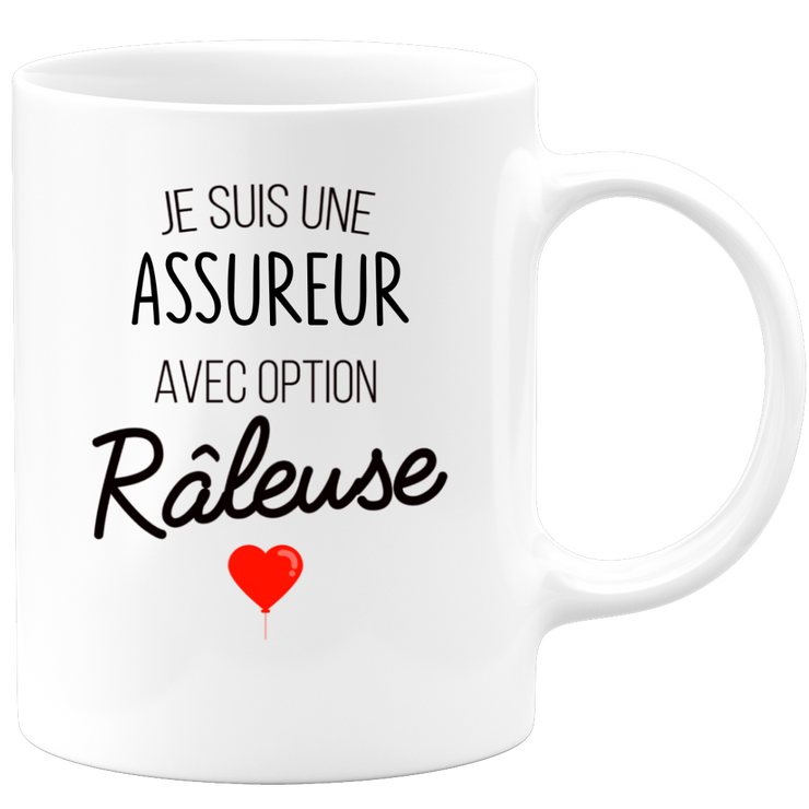 quotedazur - Mug Je Suis Une Assureure Avec Option Râleuse - Cadeau Idéal Pour Assureure - Cadeau Personnalisé Pour Femme - Cadeau Original Pour Anniversaire Ou Noël