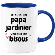 quotedazur - Mug Je Suis Un Papa Jardinier Voleur De Bisous - Cadeau Fête Des Pères Original - Idée Cadeau Pour Anniversaire Papa - Cadeau Pour Futur Papa Naissance