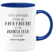 quotedazur - Mug Papa Parfait Et Agriculteur A La Fois Mais Je Gère - Tasse Cadeau Papa Fête Des Pères Anniversaire - Cadeau Pour Jeune Ou Futur Papa Suite À Une Naissance