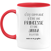 Janna gift mug - complicated to be a princess and a janna - Personalized first name gift Birthday woman Christmas departure colleague