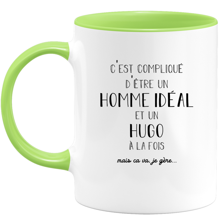 Hugo gift mug - hugo ideal man - Personalized first name gift Birthday Man Christmas departure colleague - Ceramic - White