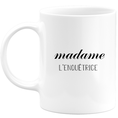 quotedazur - Mug Madame L'Enquetrice - Cadeau Pour Enquetrice - Cadeau Personnalisé Pour Femme - Cadeau Original Anniversaire Ou Noël
